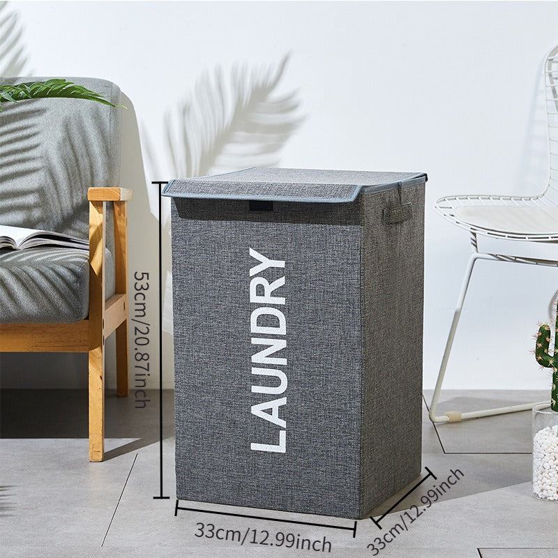 Lidded Laundry Basket with Handles | Foldable Clothes Hamper