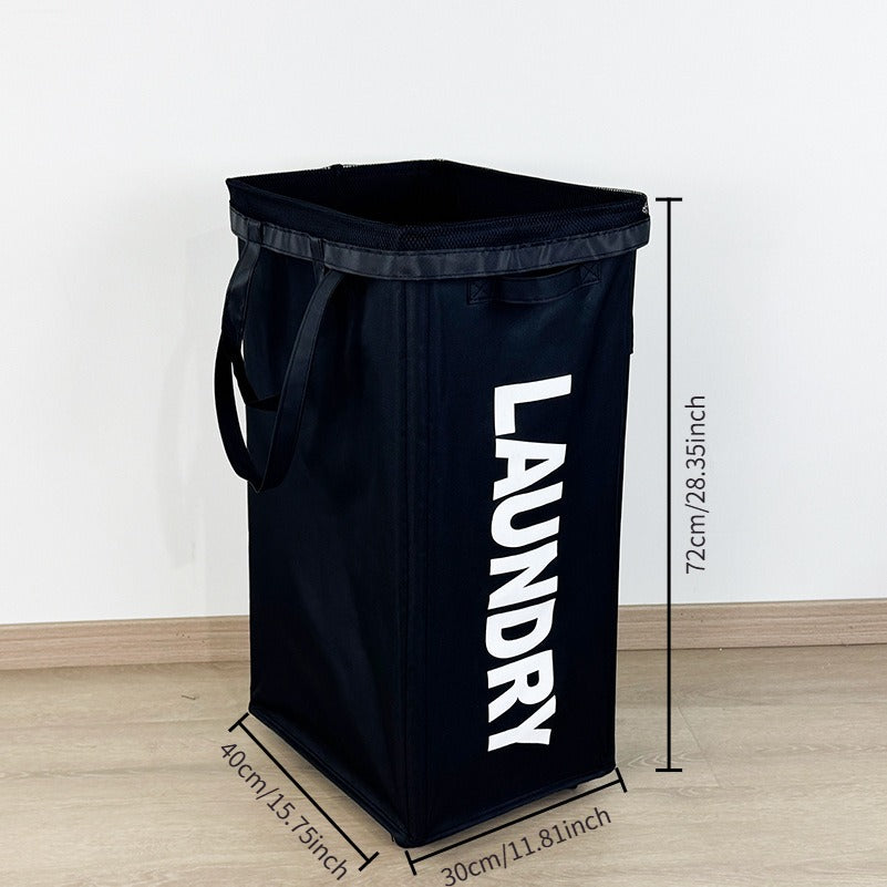 Oxford Fabric Laundry Basket with Wheels – Foldable Slim Hamper for Tight Spaces