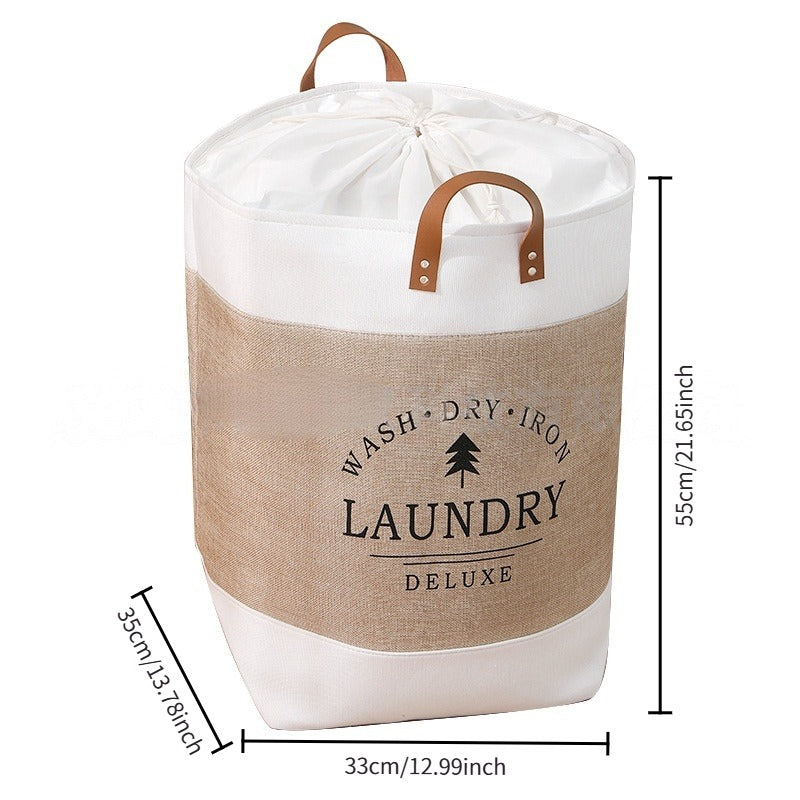 Foldable Drawstring Laundry Basket - Dustproof & Collapsible