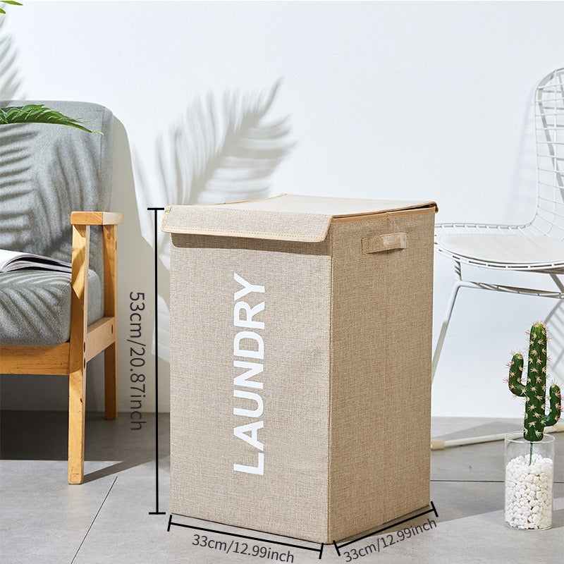 Lidded Laundry Basket with Handles | Foldable Clothes Hamper