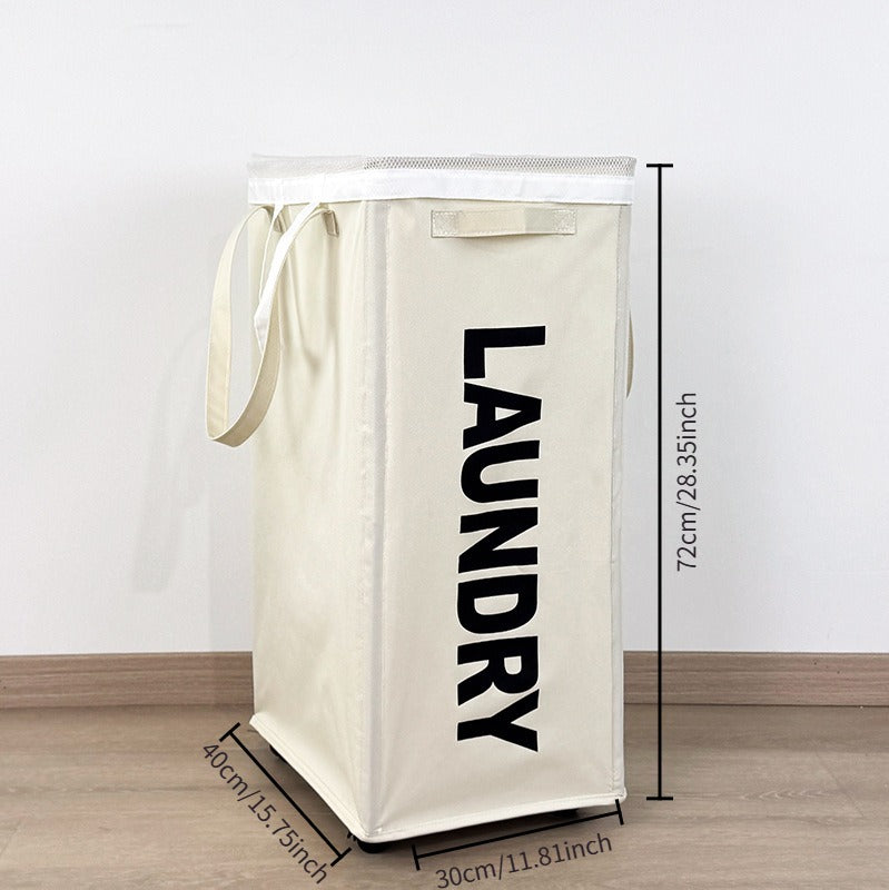 Oxford Fabric Laundry Basket with Wheels – Foldable Slim Hamper for Tight Spaces