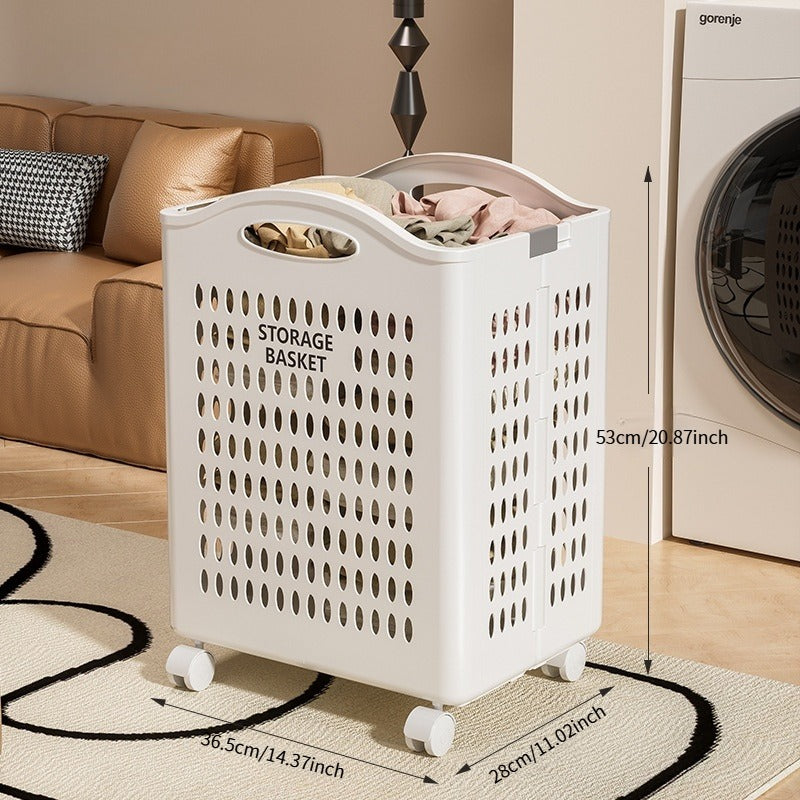 Rolling Laundry Hamper with 360° Wheels - Large Capacity Storage Cart