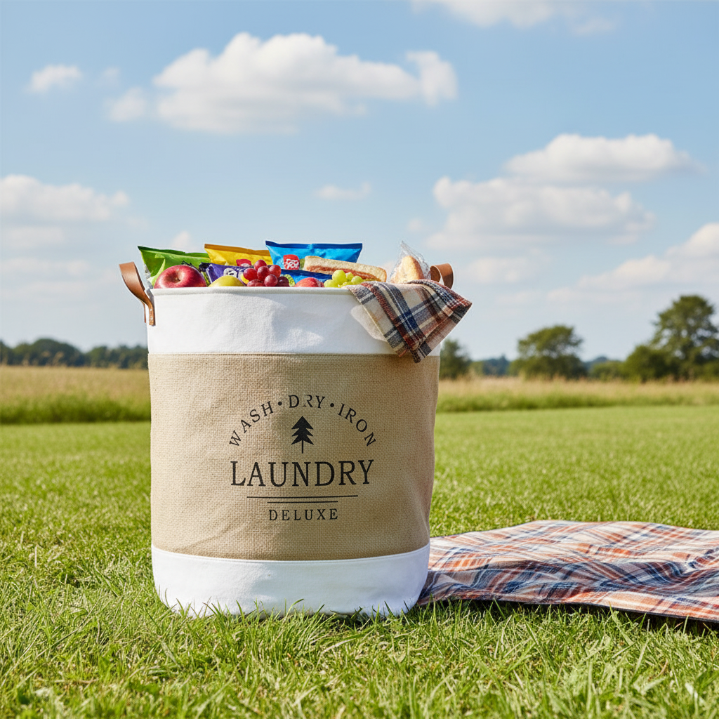 Foldable Drawstring Laundry Basket - Dustproof & Collapsible