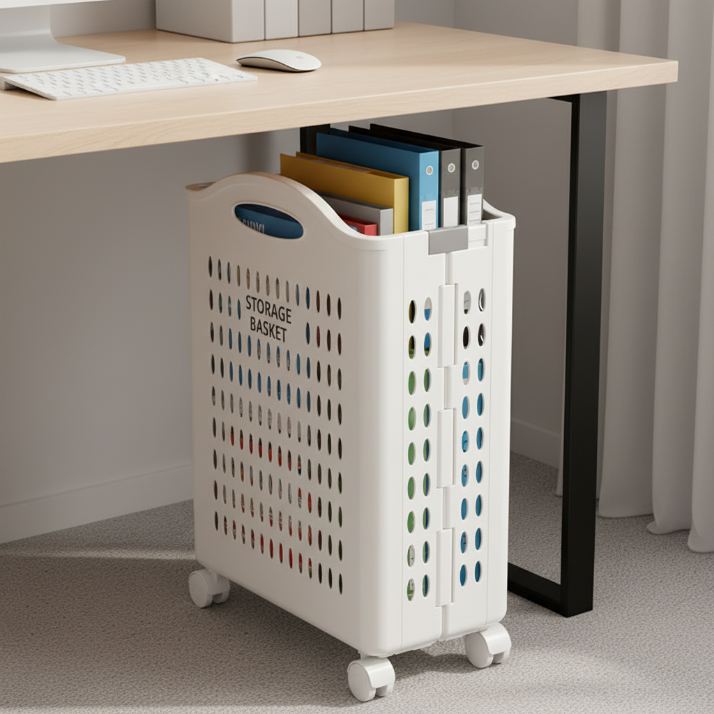 Rolling Laundry Hamper with 360° Wheels - Large Capacity Storage Cart