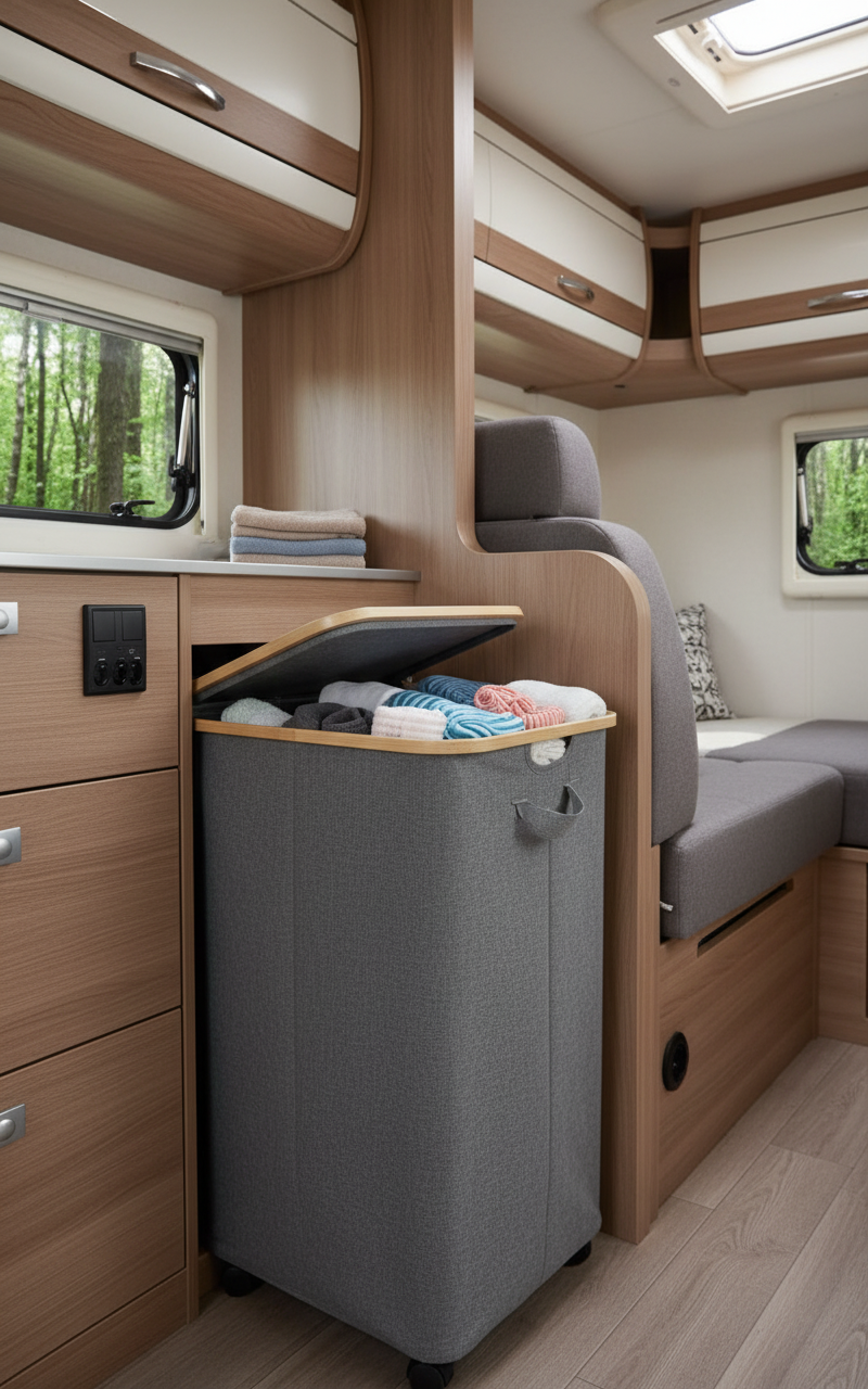 Rolling laundry sorter with removable bags and bamboo handles