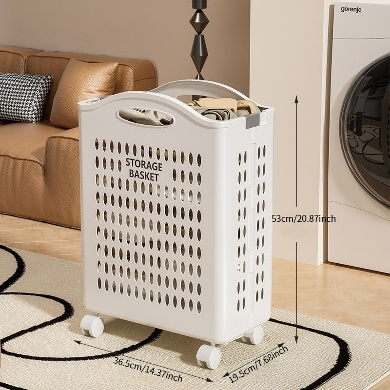 Rolling Laundry Hamper with 360° Wheels - Large Capacity Storage Cart