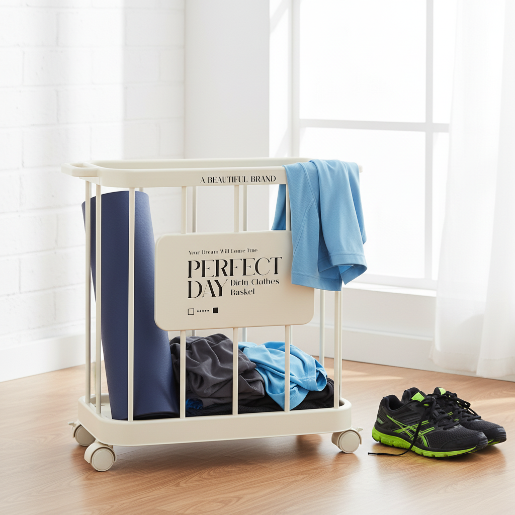 Laundry Basket with Wheels | Large Bathroom Storage Rack