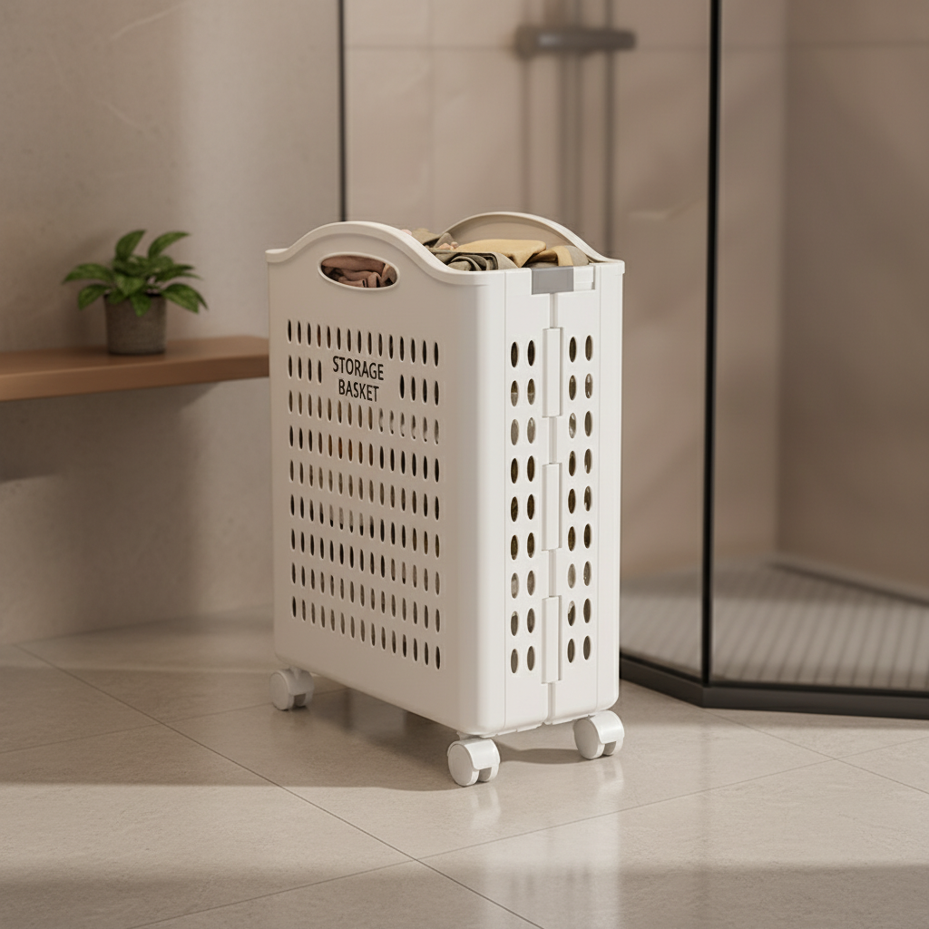 Rolling Laundry Hamper with 360° Wheels - Large Capacity Storage Cart