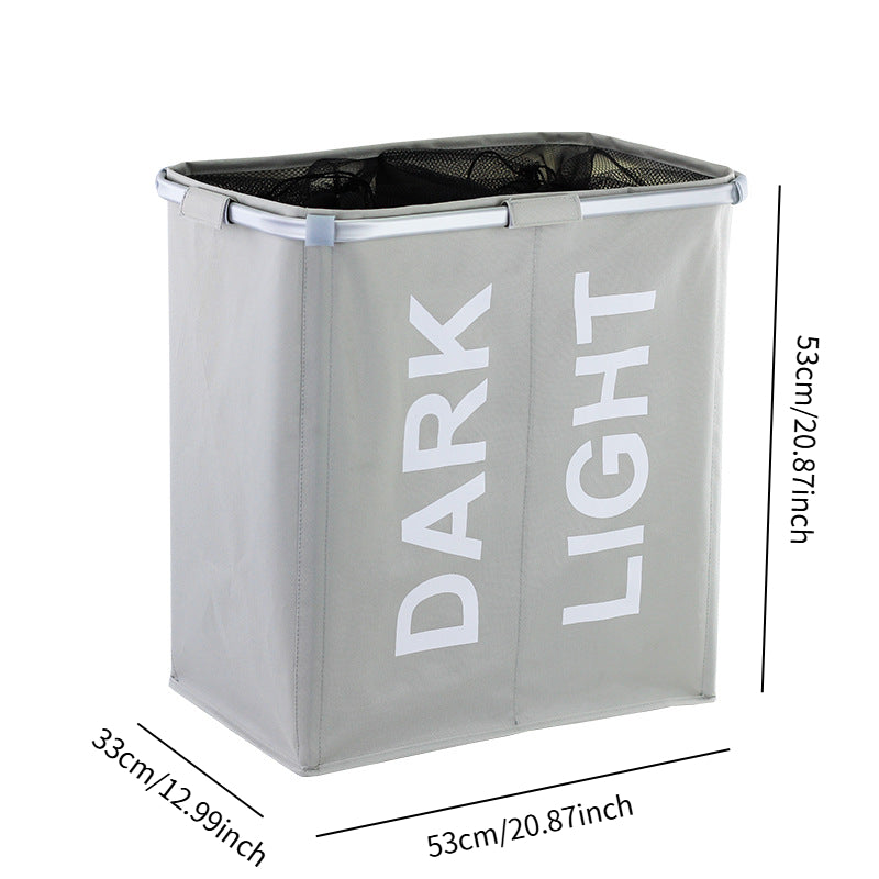 Double Compartment Laundry Hamper – Foldable Storage Basket
