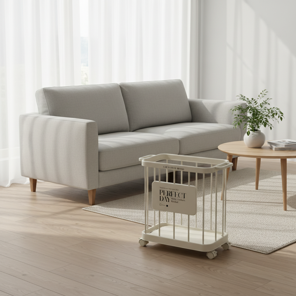 Laundry Basket with Wheels | Large Bathroom Storage Rack