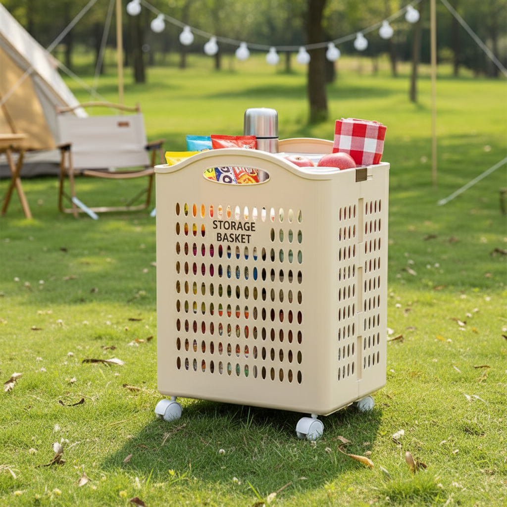 Rolling Laundry Hamper with 360° Wheels - Large Capacity Storage Cart
