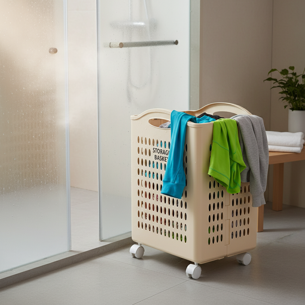 Large rolling laundry basket on wheels - heavy duty home organization