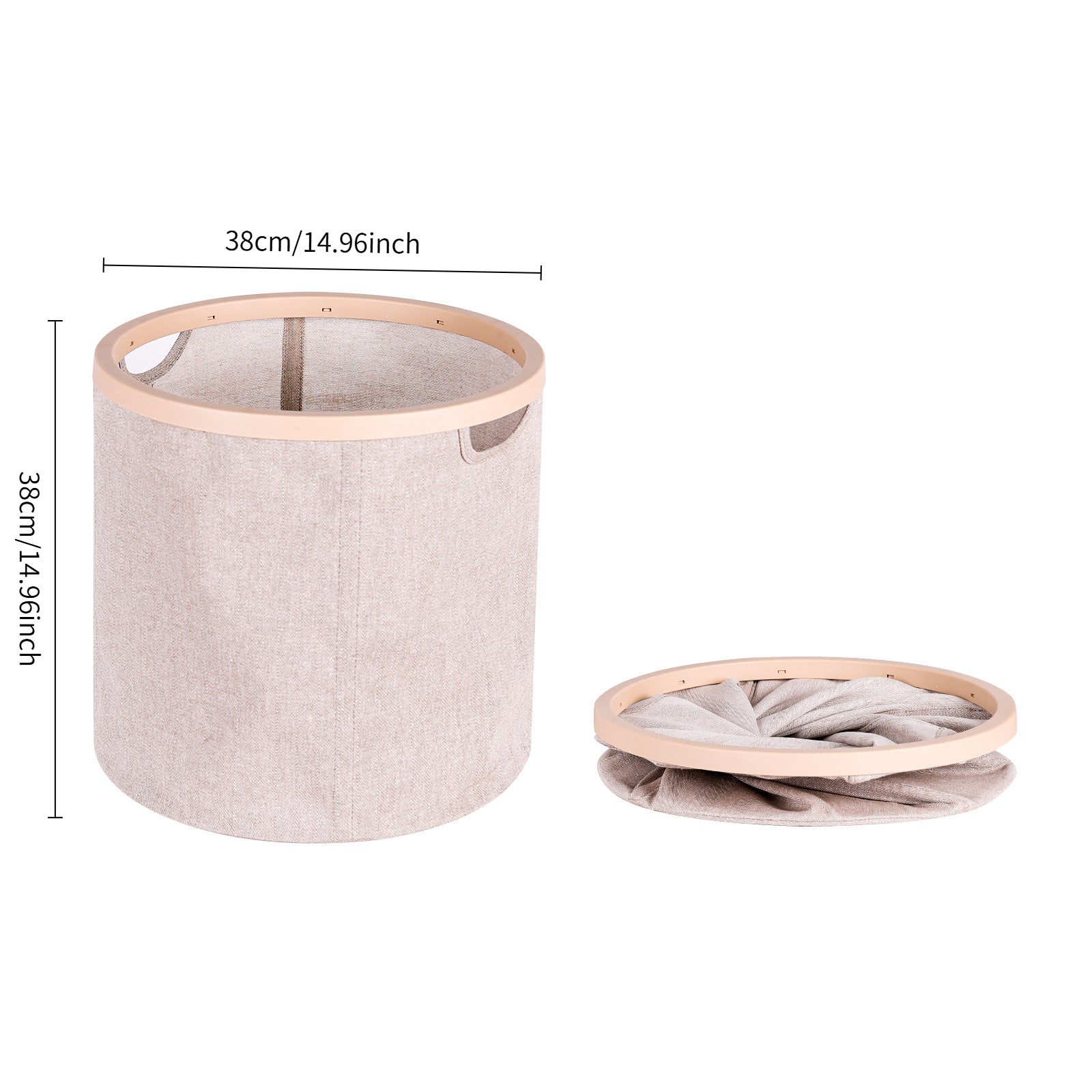 Collapsible Wooden Laundry Basket with Removable Canvas Bag
