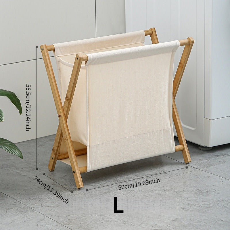 Scandi-Inspired X-Frame Laundry Hamper - Premium Cotton Linen Storage