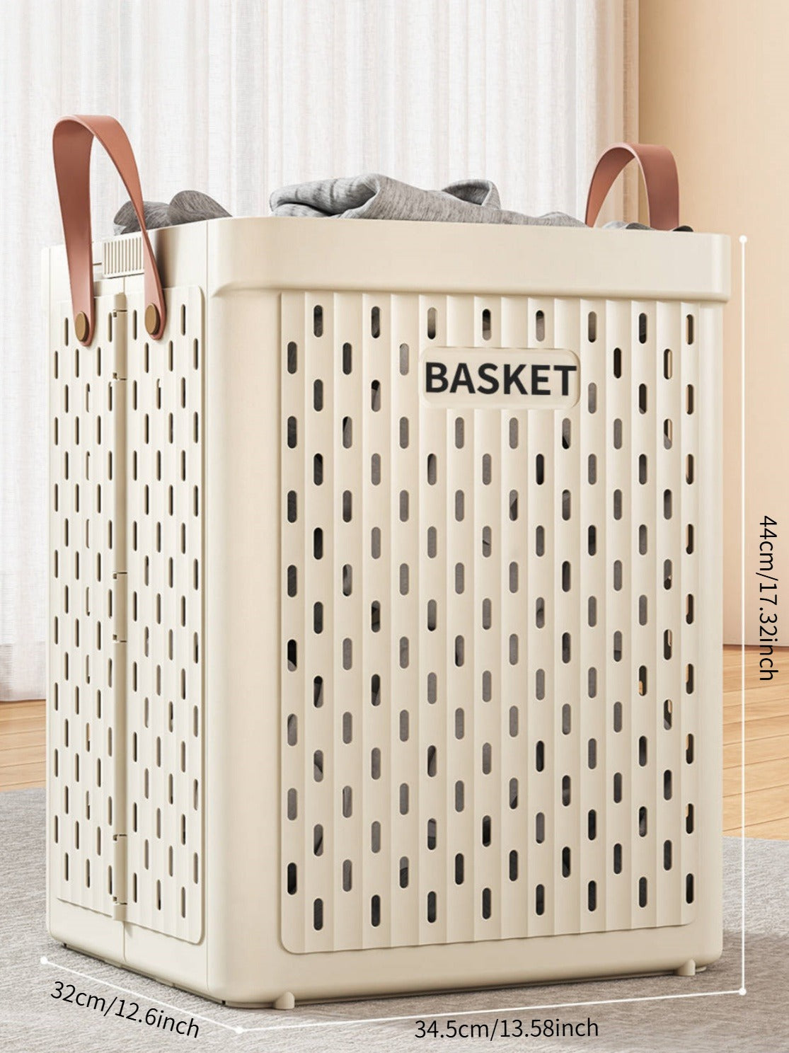 Foldable Rolling Laundry Basket with Swivel Wheels - Home Storage Organizer