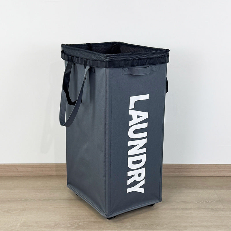 Oxford Fabric Laundry Basket with Wheels – Foldable Slim Hamper for Tight Spaces