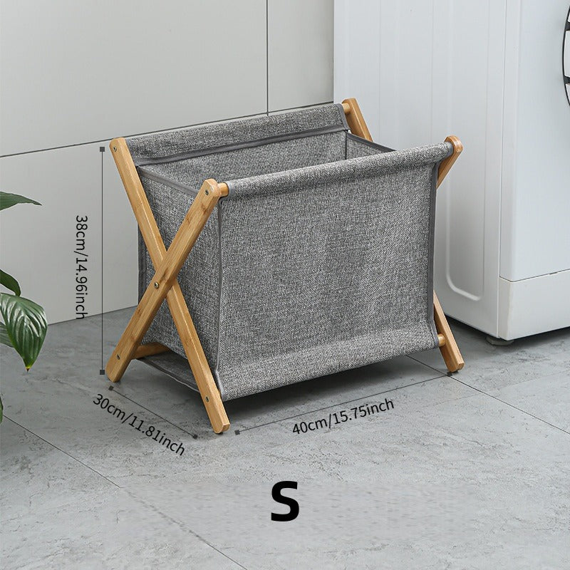 Scandi-Inspired X-Frame Laundry Hamper - Premium Cotton Linen Storage