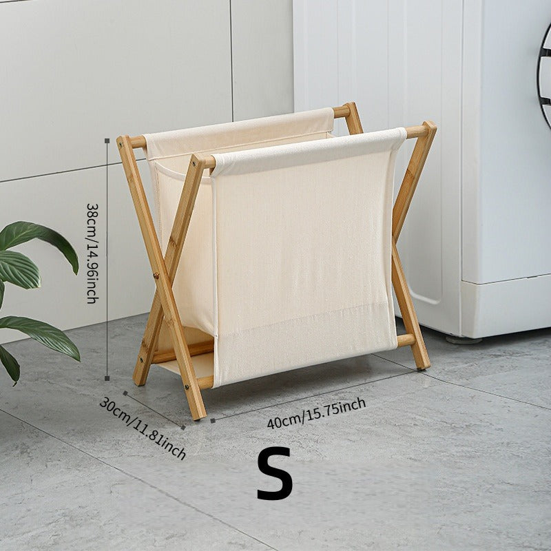 Scandi-Inspired X-Frame Laundry Hamper - Premium Cotton Linen Storage