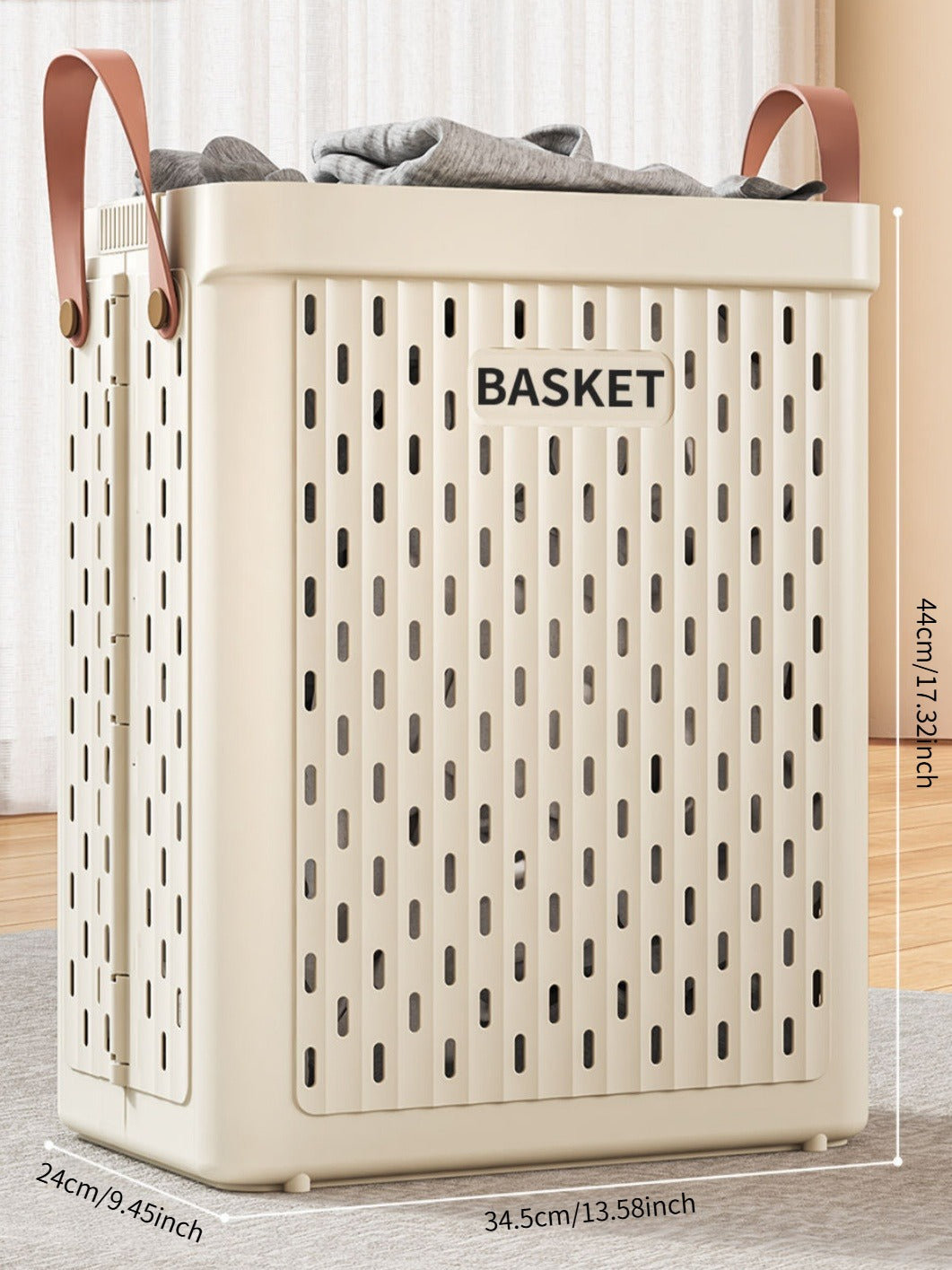 Foldable Rolling Laundry Basket with Swivel Wheels - Home Storage Organizer