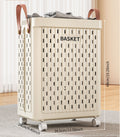 Foldable Rolling Laundry Basket with Swivel Wheels - Home Storage Organizer