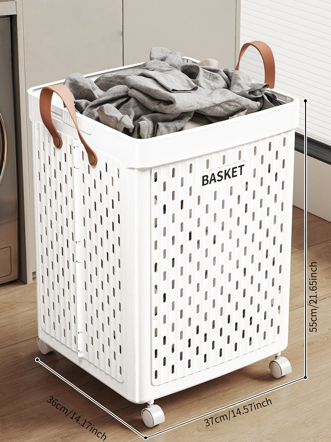 Foldable Rolling Laundry Basket with Swivel Wheels - Home Storage Organizer