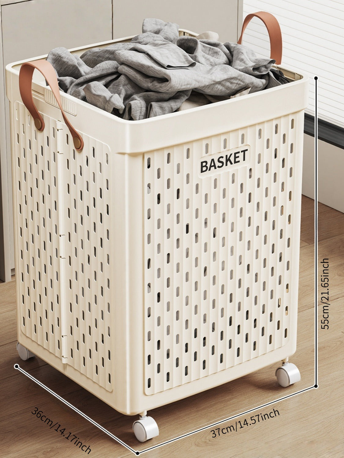 Foldable Rolling Laundry Basket with Swivel Wheels - Home Storage Organizer