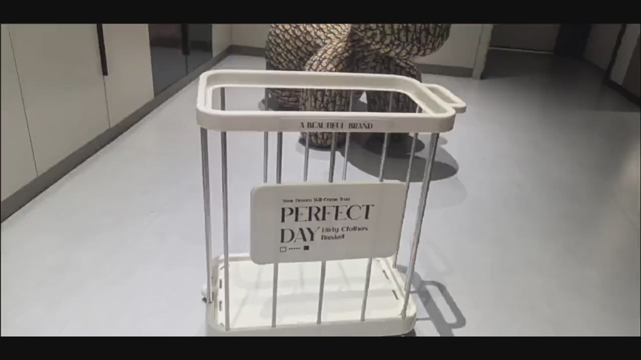 Laundry Basket with Wheels | Large Bathroom Storage Rack